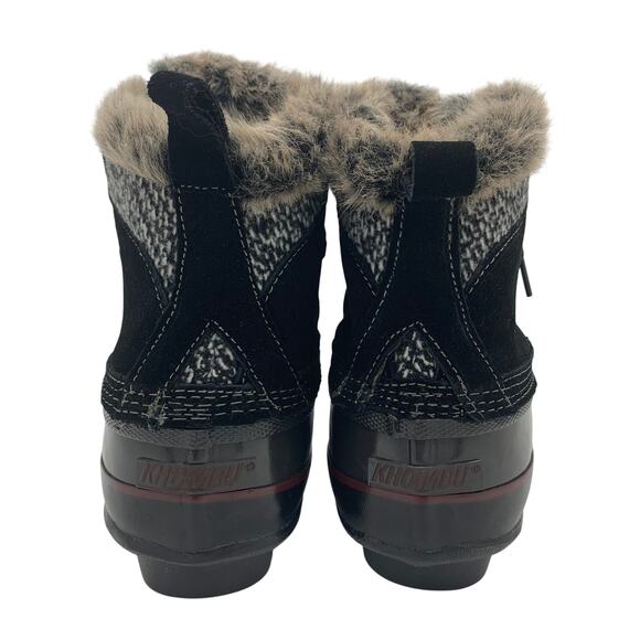 Khombu Keri Suede Duck Boots Women's Sz 7 Black Waterproof Lace Up Ankle - Picture 4 of 9